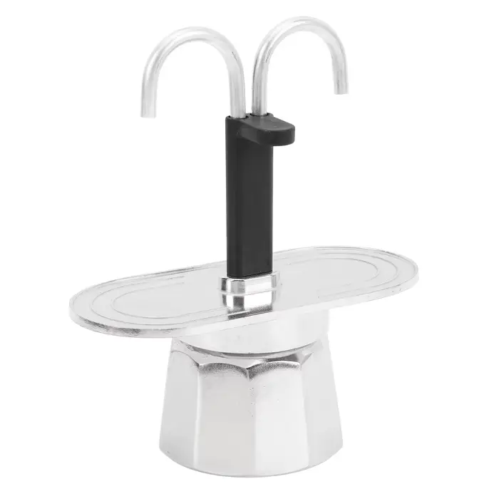 Cafetière italienne en alliage d'aluminium à double tête pour la maison