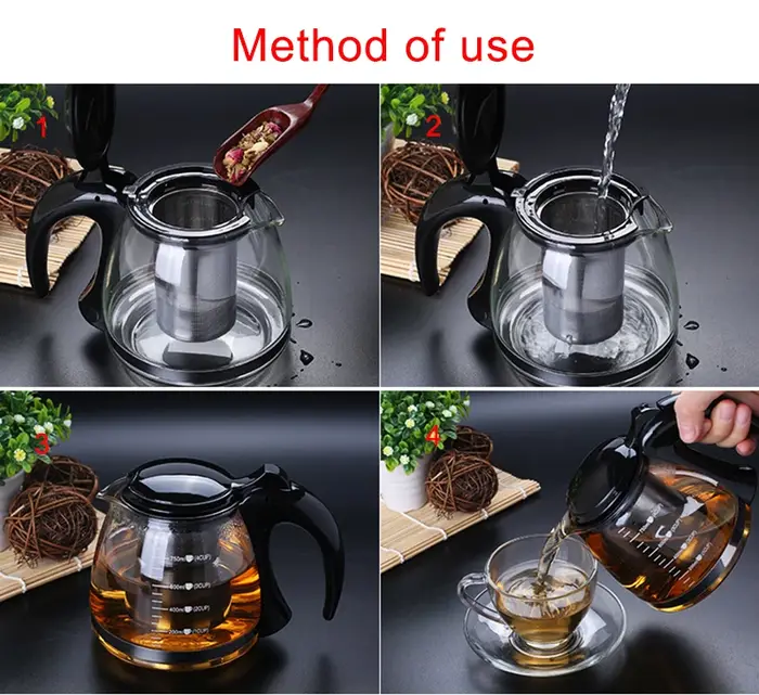 Théière en verre au Design créatif 750ml et 1200ml