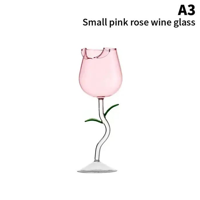 Verres à vin rouge en forme de rose