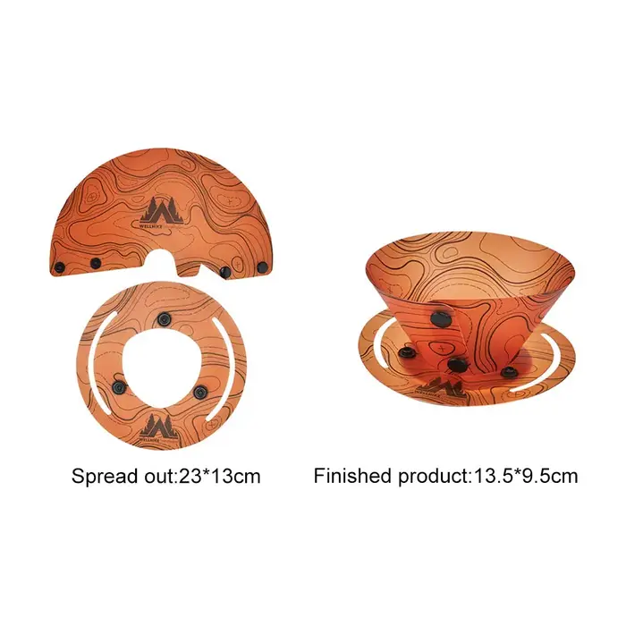 Vaisselle pliante légère d'extérieur, assiettes à bol portables, filtre à café, tasse à entonnoir, v