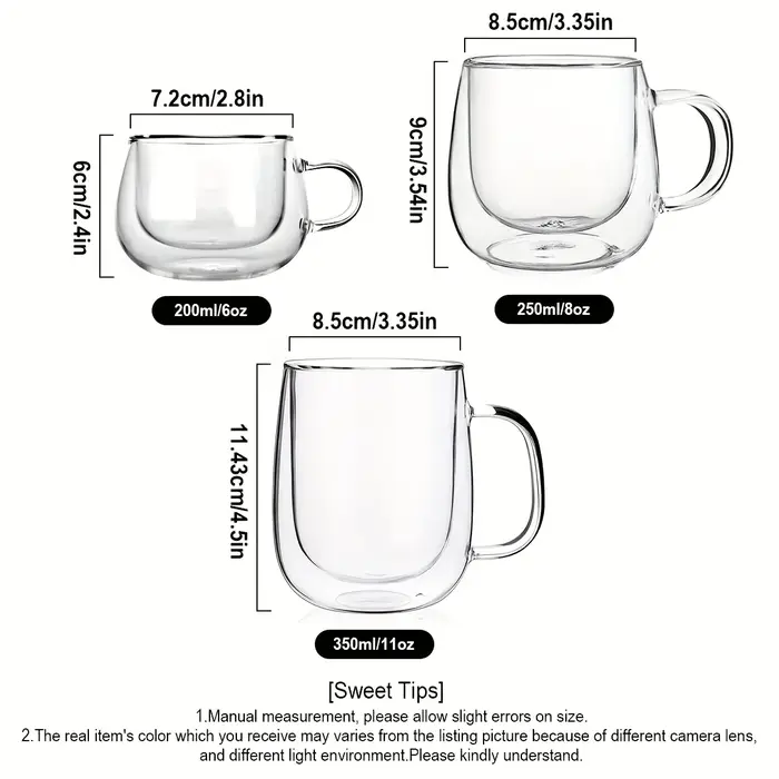 Paquet de 2 tasses à café en verre-ensemble