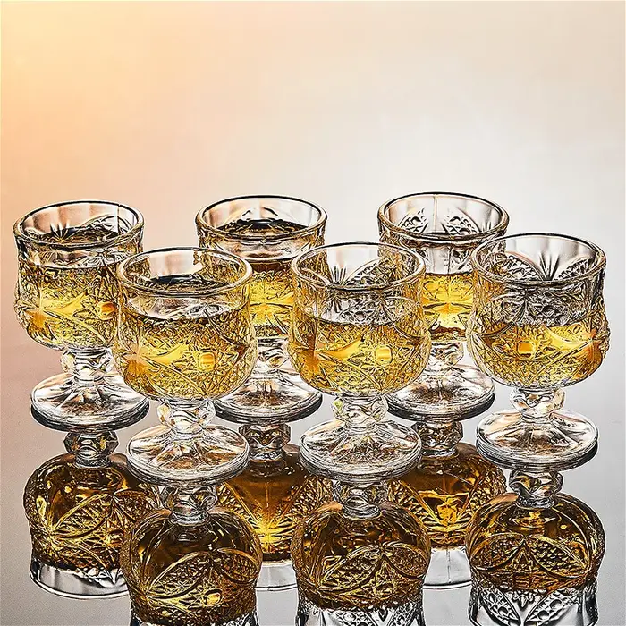 Verre à Cocktail exquis de 50ml, petit verre à vin sculpté Vintage, verre à vin doux Transparent, tasse à spiritueux, verres haut de gamme