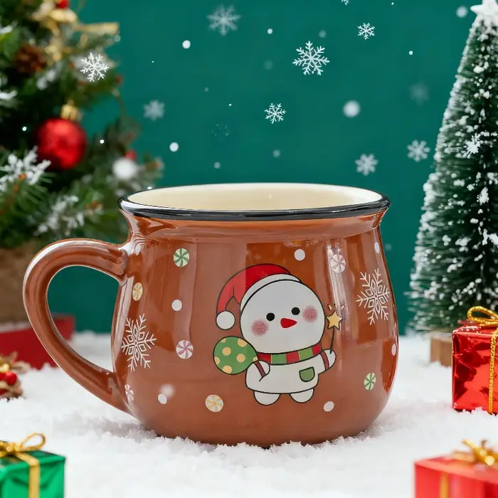 150ML tasses de noël en céramique mignon Santa Elk pingouin Mousse tasse à café tasse pour bureau ma