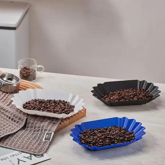 Plateau ovale en plastique pour grains de café