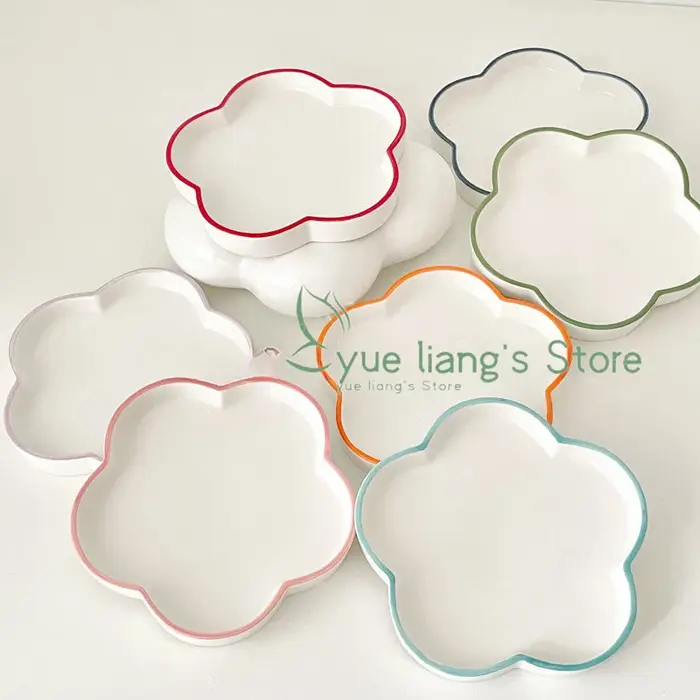 Rainbow Line Plum Blossom Small Plate