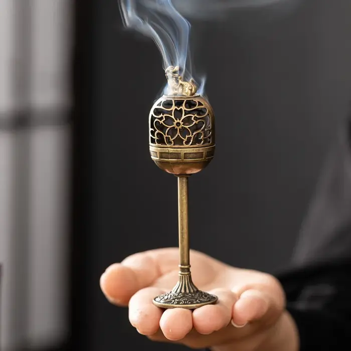 Porte-encens pour la décoration de la maison, petit Eva d'encens, Eva de poêle à pied haut, route in