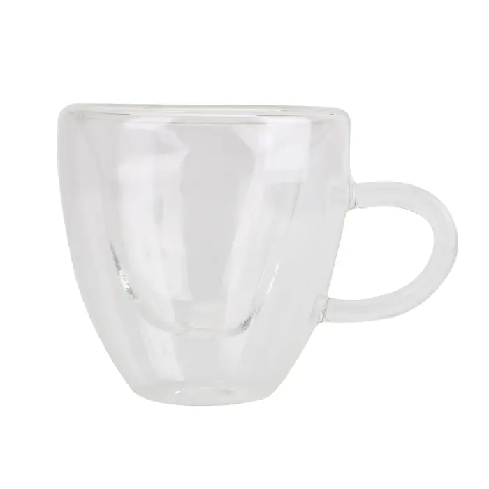 Tasse en verre à Double paroi en forme de cœur d'amour