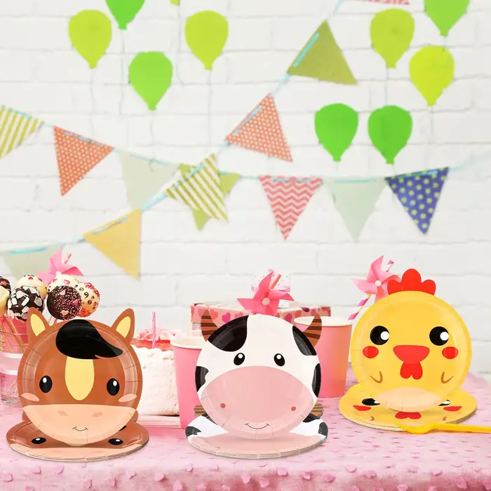 Assiettes en forme d'animaux de ferme