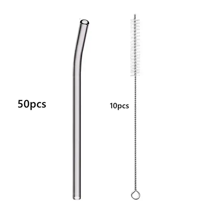 Pailles à boire en verre avec brosse de nettoyage