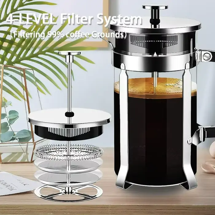 Cafetière à presse française en acier inoxydable