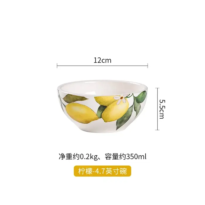 Assiette Créative en Céramique Style Citron pour Cuisine Maison, Assiette Personnalisée pour Restaur