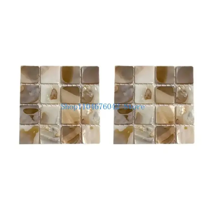 Sous-verres carrés en coquille conque naturelle, 2 pièces, napperon imperméable pour boissons, tapis