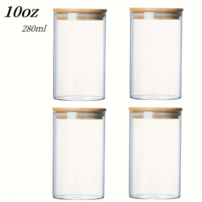 Pot en verre avec couvercle en bambou