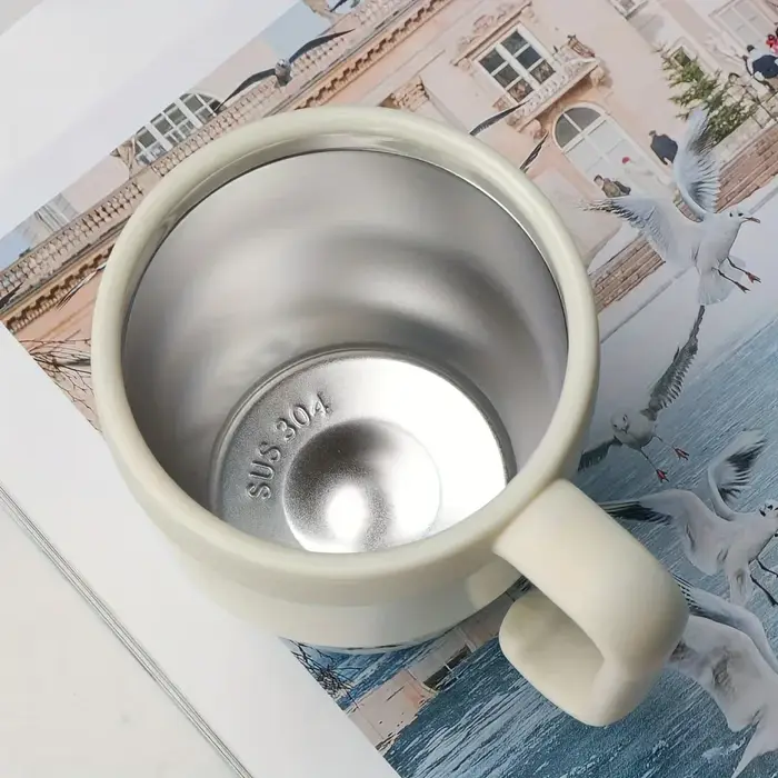 Tasse à café avec paille en acier inoxydable