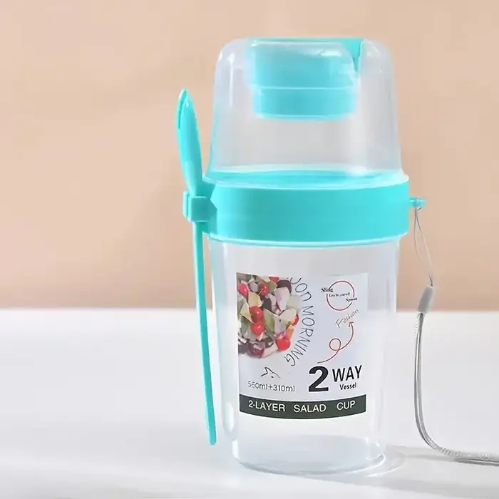 Ensemble de saladiers portables avec fourchette intégrée et couvercle
