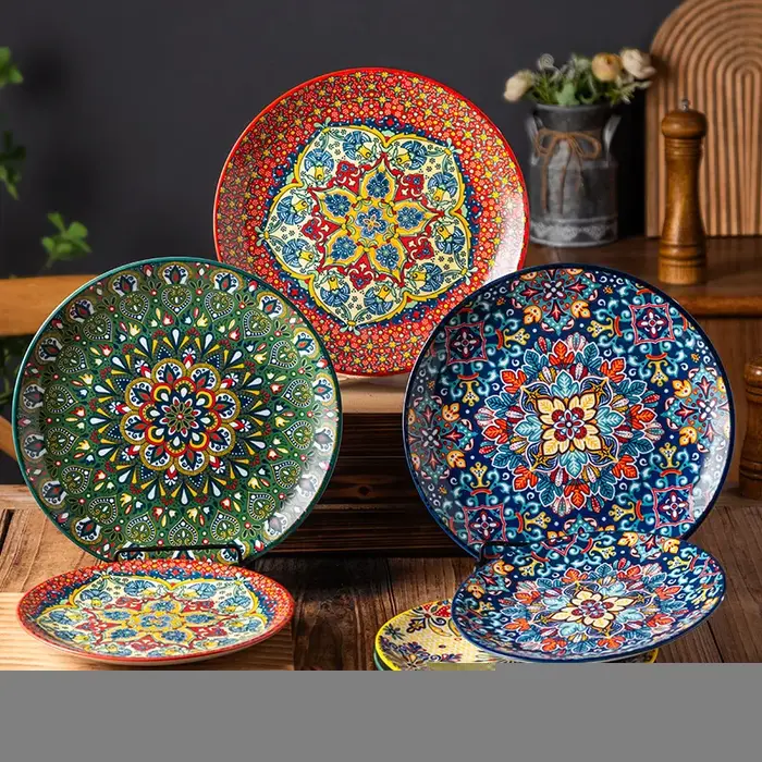 Assiettes en céramique Vintage 8 pouces