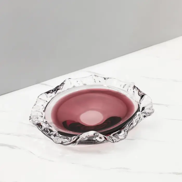 Plateau à fruits en verre plissé en forme de goutte d'eau, conteneur de rangement de bureau, plateau en verre gradué, plateaux décoratifs pour bijoux