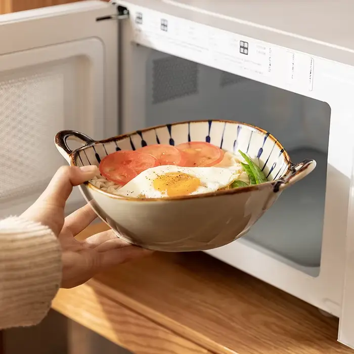 Bol à nouilles japonais de 7.5 pouces, bol à soupe en céramique avec poignée, bol à pâtes à salade, 