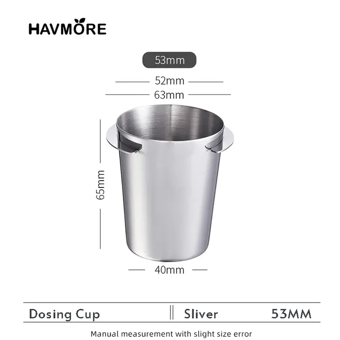 Tasse de dosage de café en acier inoxydable, tasse à renifler pour machine à expresso, degré d'usure