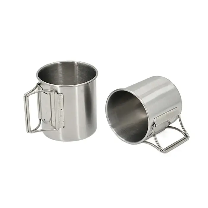 Tasses tasse à boisson ustensiles de cuisine de voyage tasse en acier inoxydable tasse touristique vaisselle extérieure tasse d'eau potable ustensiles de pique-nique tasse de Camping