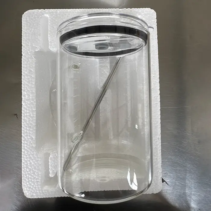 Grande tasse en verre transparent de 1l avec poignée