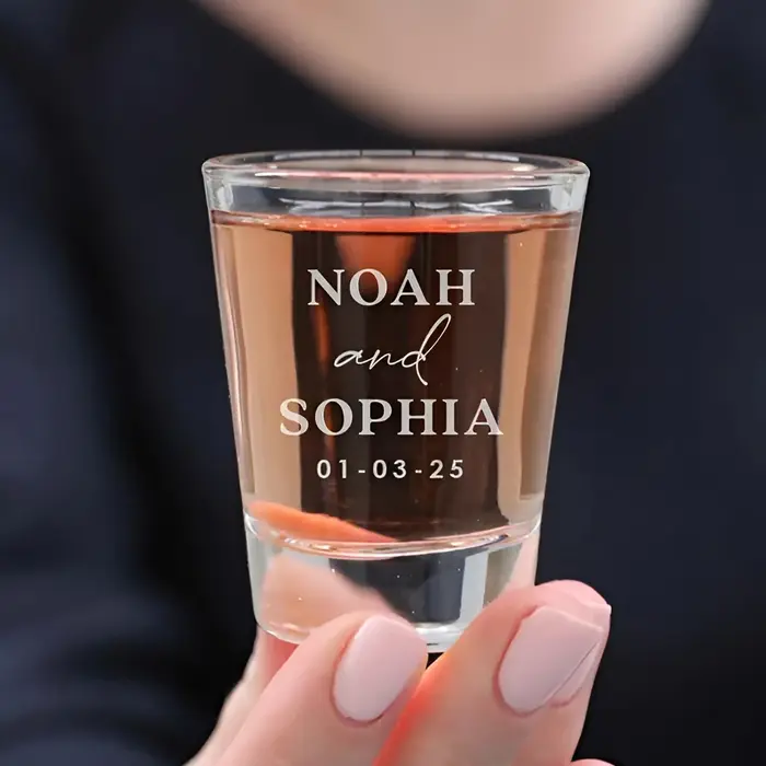 1/10 pièces 45ml lunettes à Shot de mariage personnalisées gravure verre