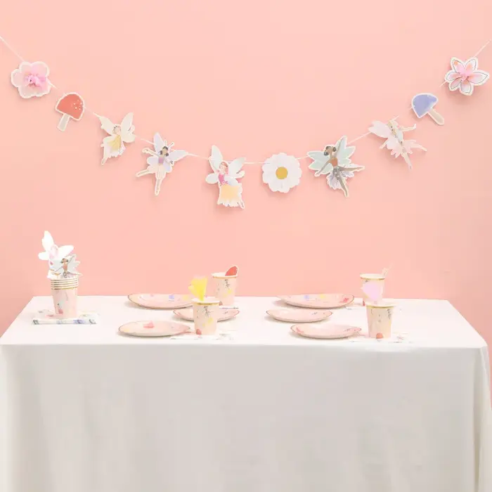 Ensemble de vaisselle Elf Flower Fairy pour fête d'anniversaire