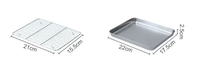 Plaque carrée en acier inoxydable 430 à fond plat, compatible four, pour barbecue, avec bac de récup