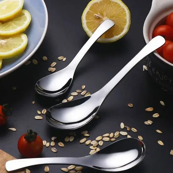 Cuillères à soupe chinoises en acier inoxydable
