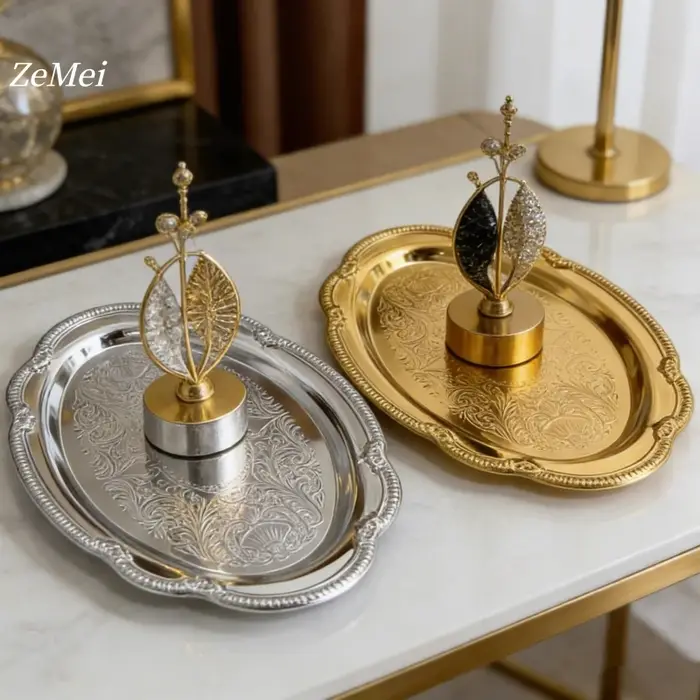Plateau à gâteau elliptique de style européen