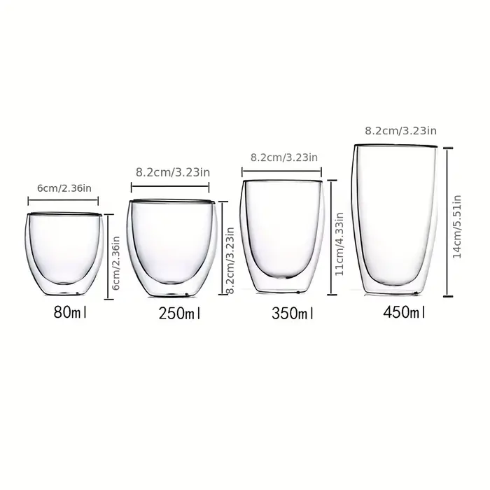 Tasse en verre à Double paroi, isolation thermique, transparente, faite à la main, pour boissons au