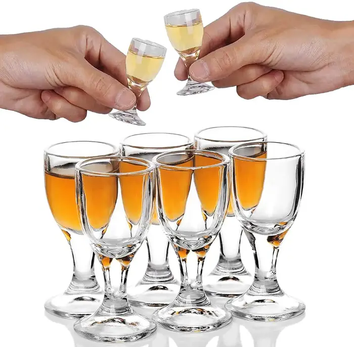 6 pièces Mini tasses à vin ensemble 10/15/25ml verre à Shot verres transparents pied haut gobelet liqueur spiritueux