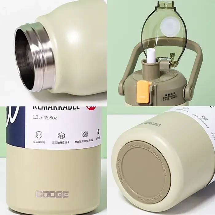 Gobelet Thermo bouteille grande capacité avec paille bouteille d'eau thermique en acier inoxydable t
