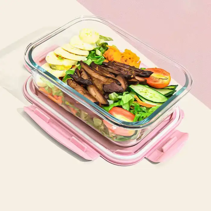 Boîte à déjeuner en verre de 1050ml, nouveau style, boîte à Bento pour micro-ondes, boîte de stockag