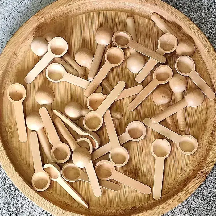 10 mini-cuillères en bois pour la cuisine, le miel, le café, la cuisine, les grains de café, le sel,