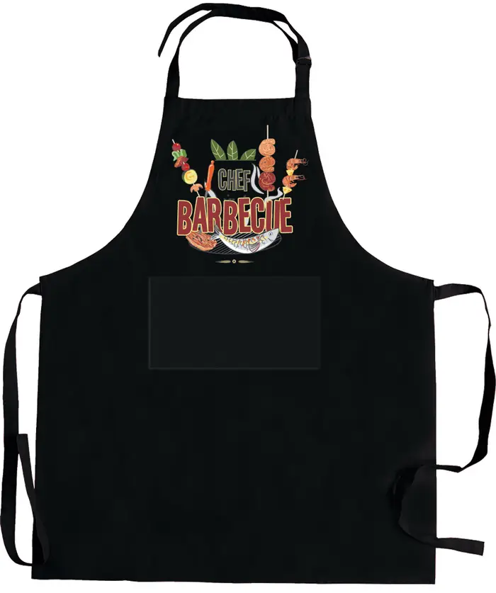 Tablier de cuisine Barbecue avec poche recycl Noir 72 x 90