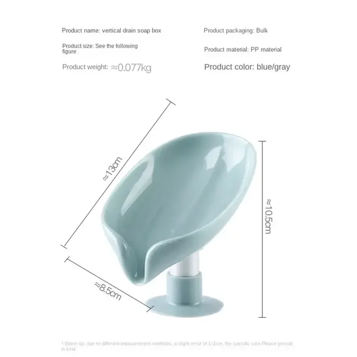 Support de savon drainant en forme de feuille
