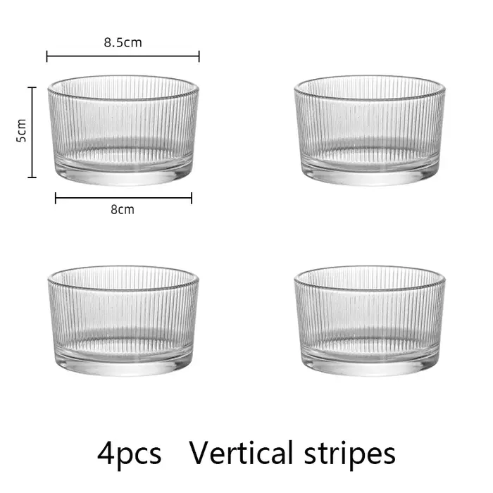Ensemble de 4 mini-bols en verre transparent YWDL pour desserts