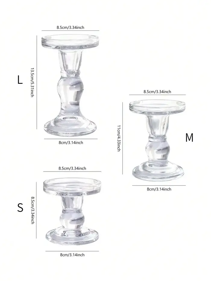 Bougeoir en verre 1 pièce
