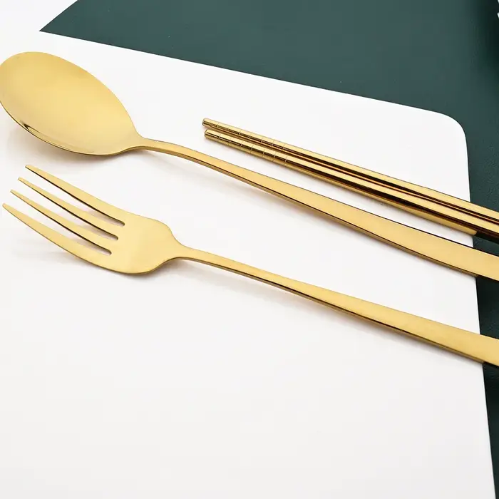 304 ensemble de couverts en acier inoxydable bâtons de Sushi cuillères à dîner