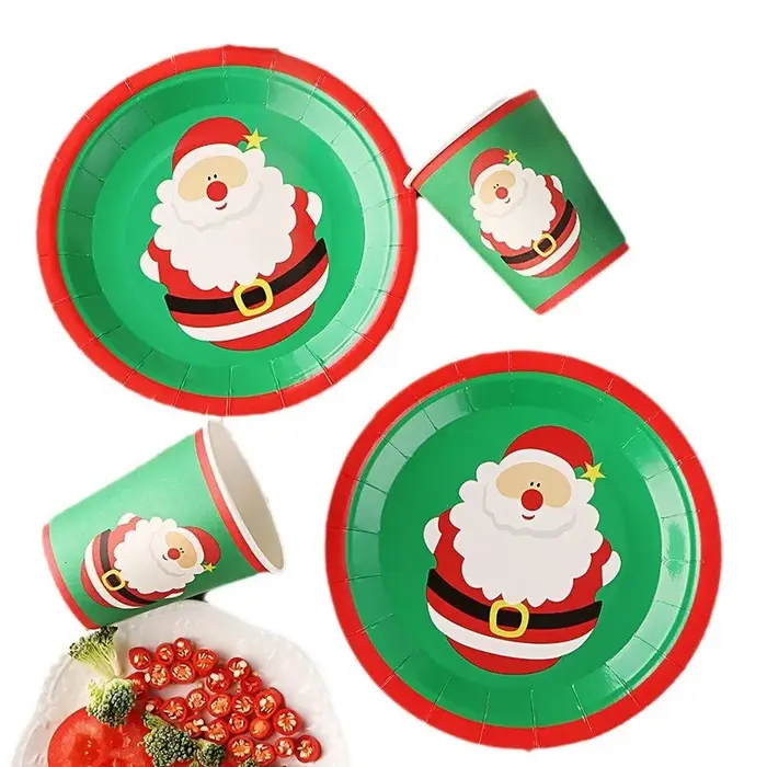 Vaisselle jetable pour fête de noël