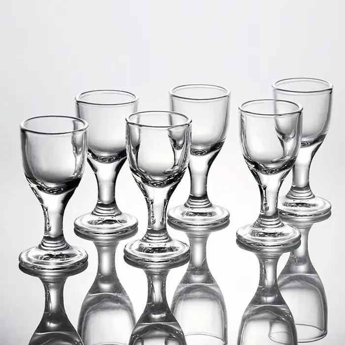 6 pièces Mini tasses à vin ensemble 10/15/25ml verre à Shot verres transparents pied haut gobelet liqueur spiritueux