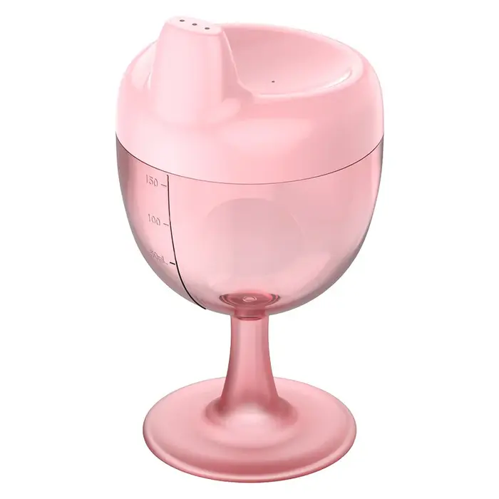 Gobelet à bec verseur en forme de verre à vin, nouveauté, avec couvercle, 150 ml, biberon d'apprenti