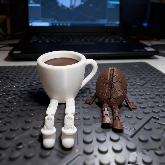 Ornement créatif en forme de grain de café imprimé en 3D