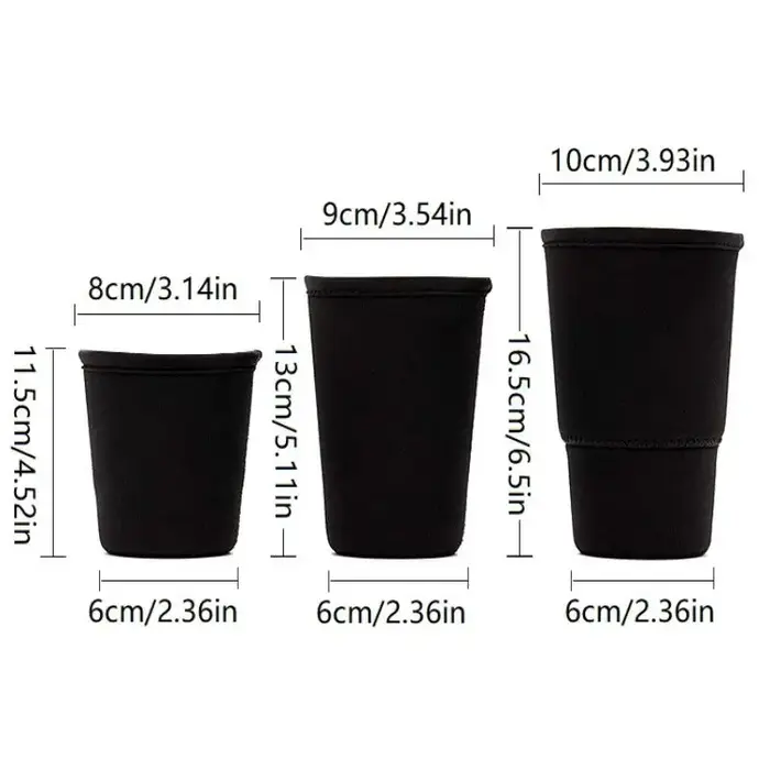 Manchon réutilisable pour café glacé, 3 pièces, isolant pour boissons froides, porte-gobelet en maté