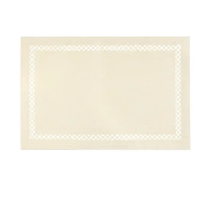 Ensemble de sets de table en toile de jute, tapis de table creux géométrique rustique de 6,12x18 pou