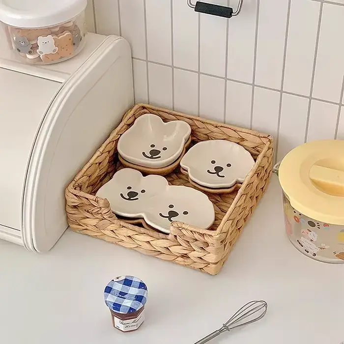Assiette d'assaisonnement en céramique de dessin animé mignon