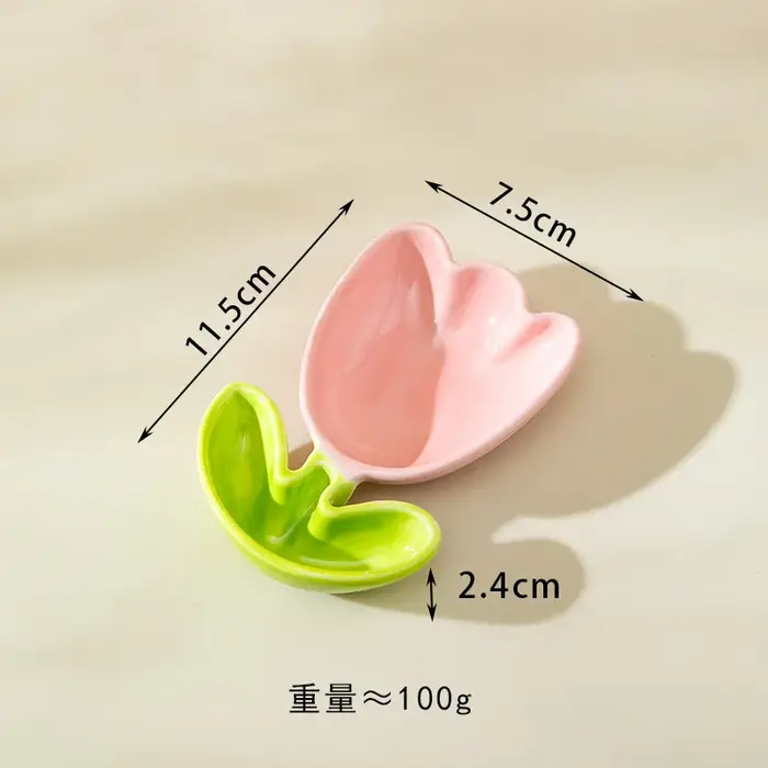 Plat d'assaisonnement en céramique fleur de tulipe