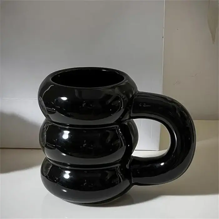 Mignon épaissir tasses d'eau en céramique café tasse à lait avec poignée 420Ml grande