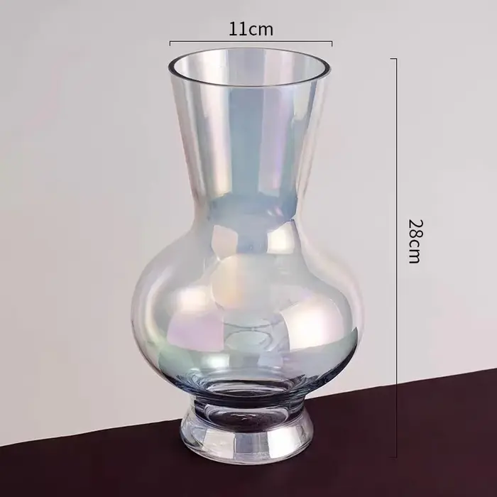 Vase en verre dégradé coloré, pots de fleurs hydroponiques, décoration de bureau, fleurs artificiell